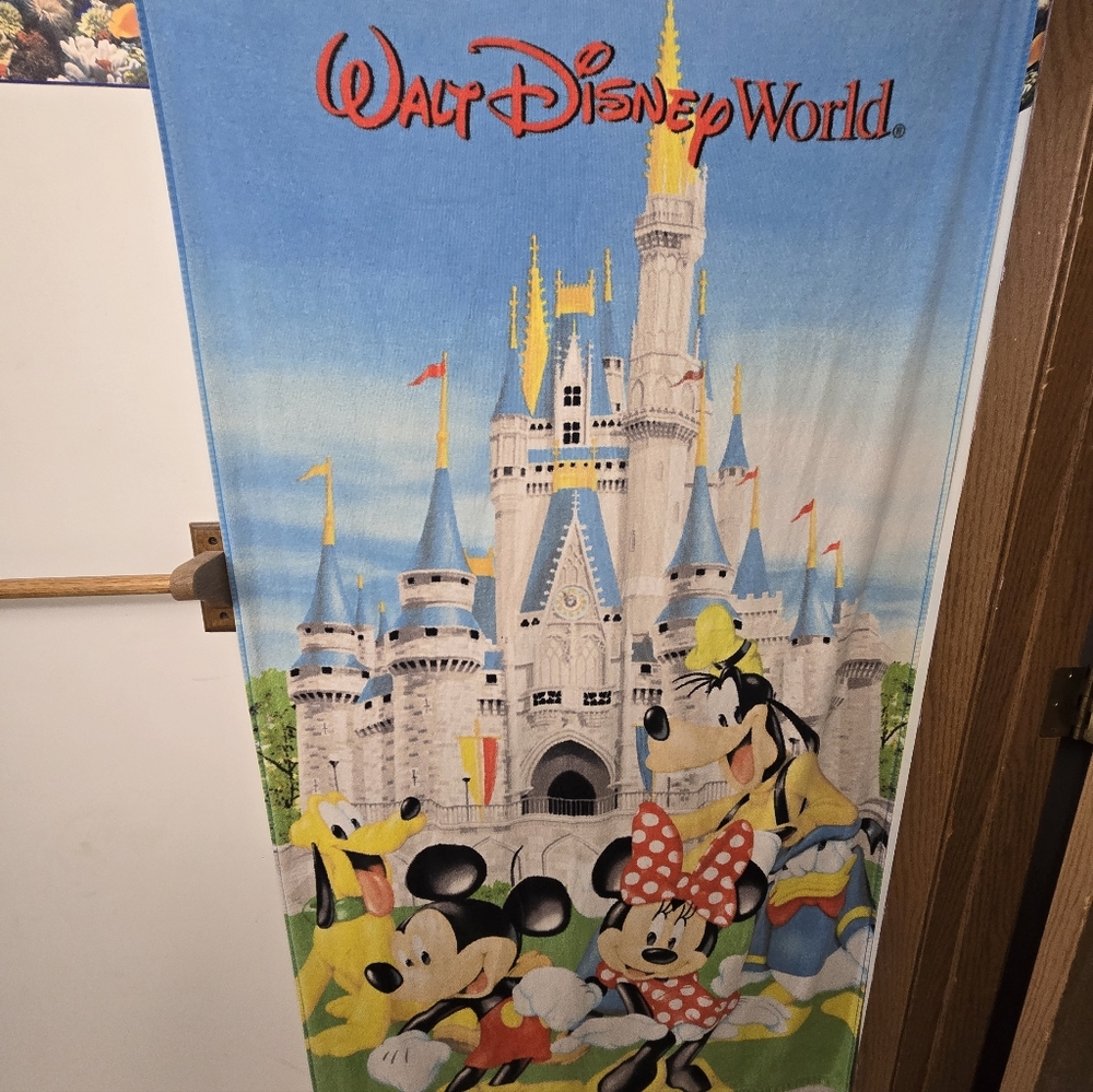 WALT DISNEY WORLD BEACH TOWEL MICKEY MINNIE DONALD GOOFY PLUTO DONALD DUCK !!!!
